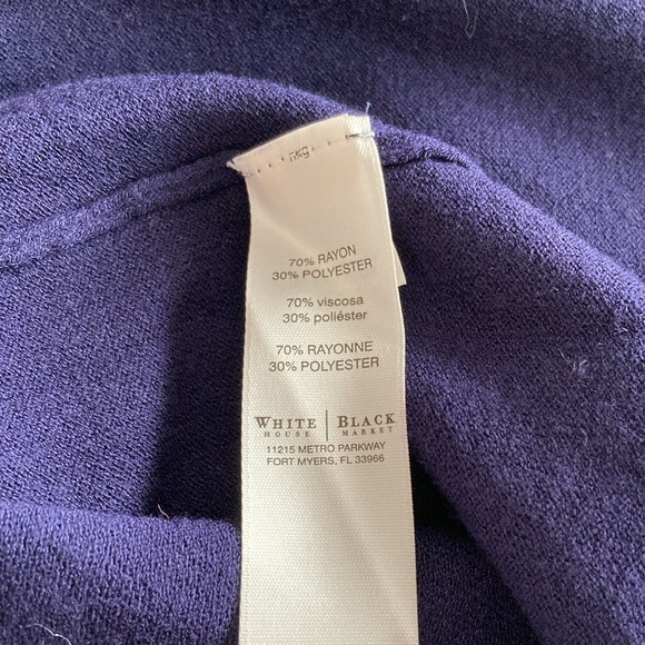 WHBM navy sweater dress asymmetrical collar - Picture 7 of 8